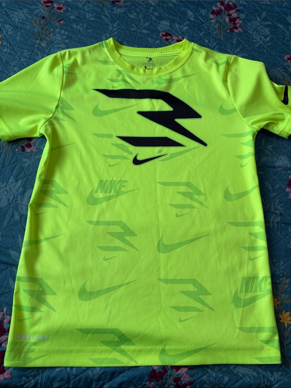 Nike Neon Yellow-Green Graphic Dri-FIT Tee